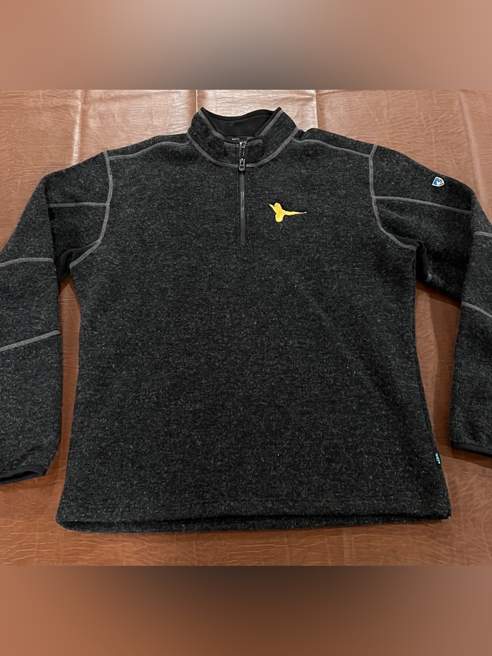 KUHL Thor 1/4 Zip Born in the Mountain Wool-Blend Sweater Black - XL
